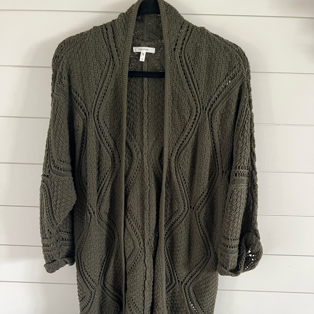 Dark green maurices slouchy cardigan size small